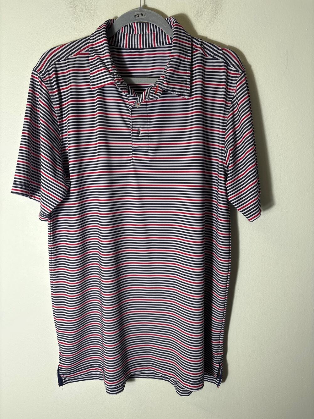 Men's Southern Proper Red White & Blue Striped Golf Shirt Sz XL